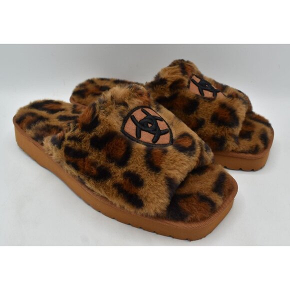 Ariat Womens Size 10 Cozy Slide Animal Print Leopard Slip On Slippers Shoes - Picture 3 of 13